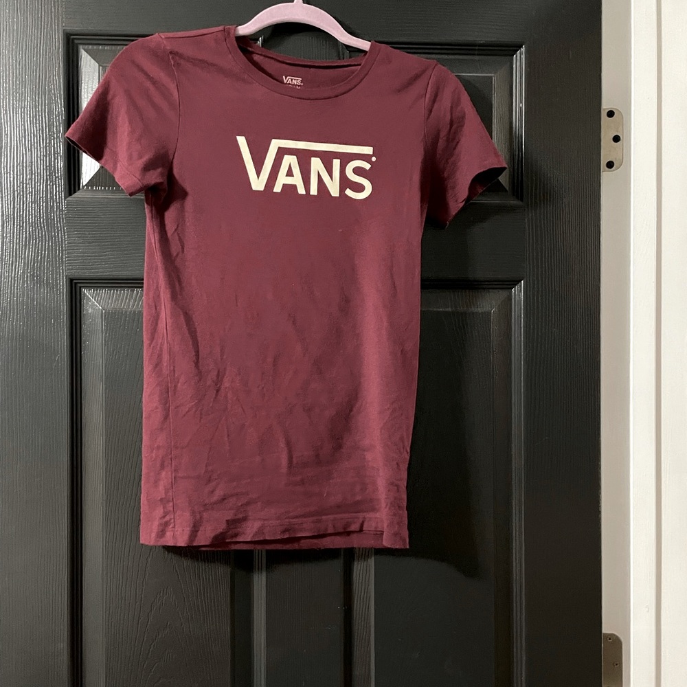 Maroon Vans women fit tshirt